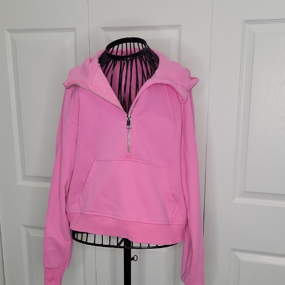 Pink Half-Zip Hoodie Size Small - Picture 1 of 8